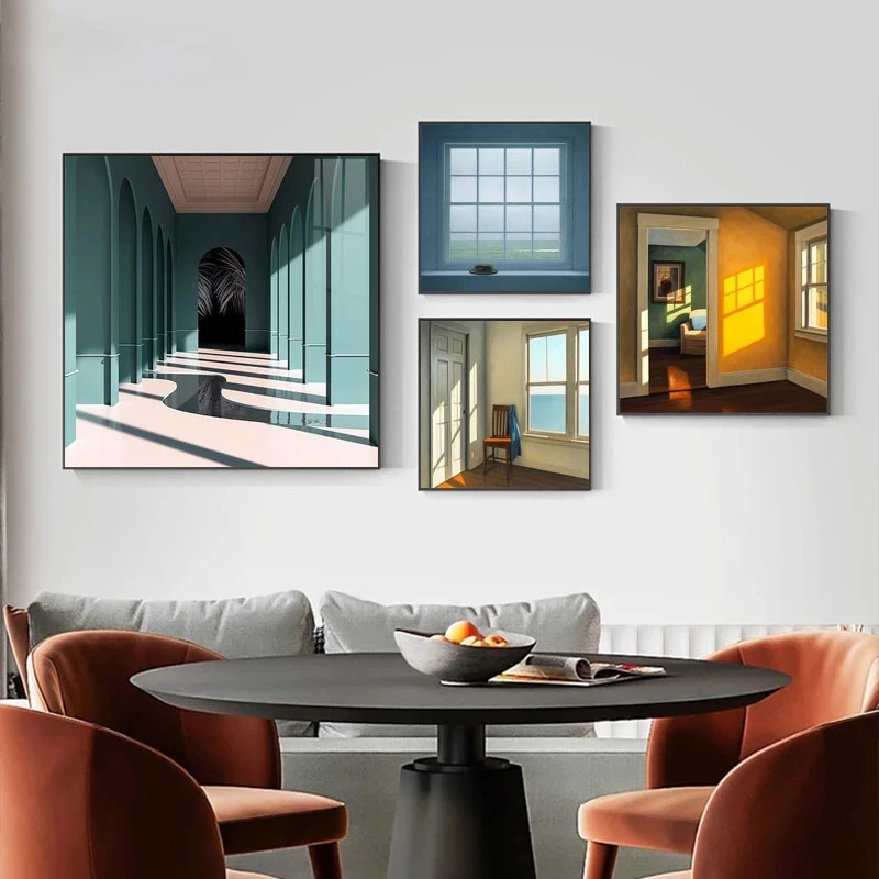 Interior Designer - Nordic Venster Buiten Landschap Canvas Schilderij