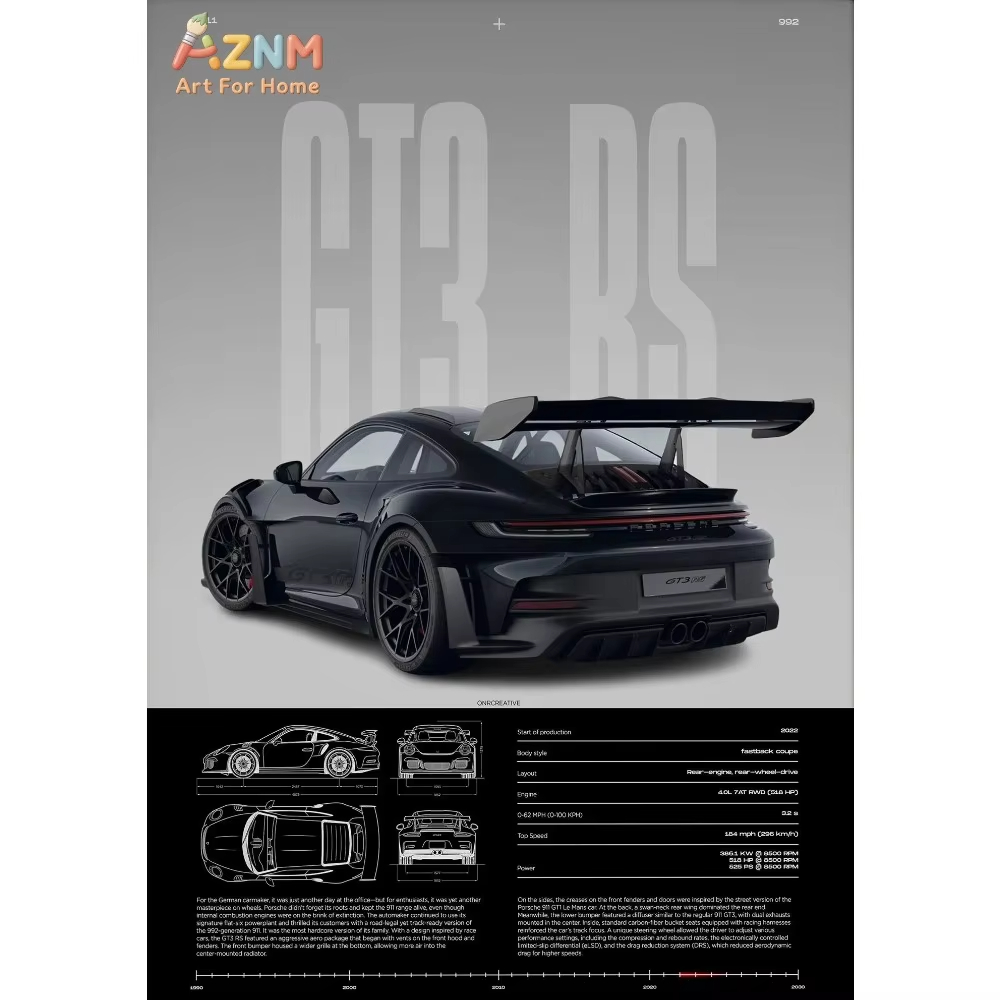 Interior Designer - 1pc Minimalistische 911 GT3-RS 718 GT4