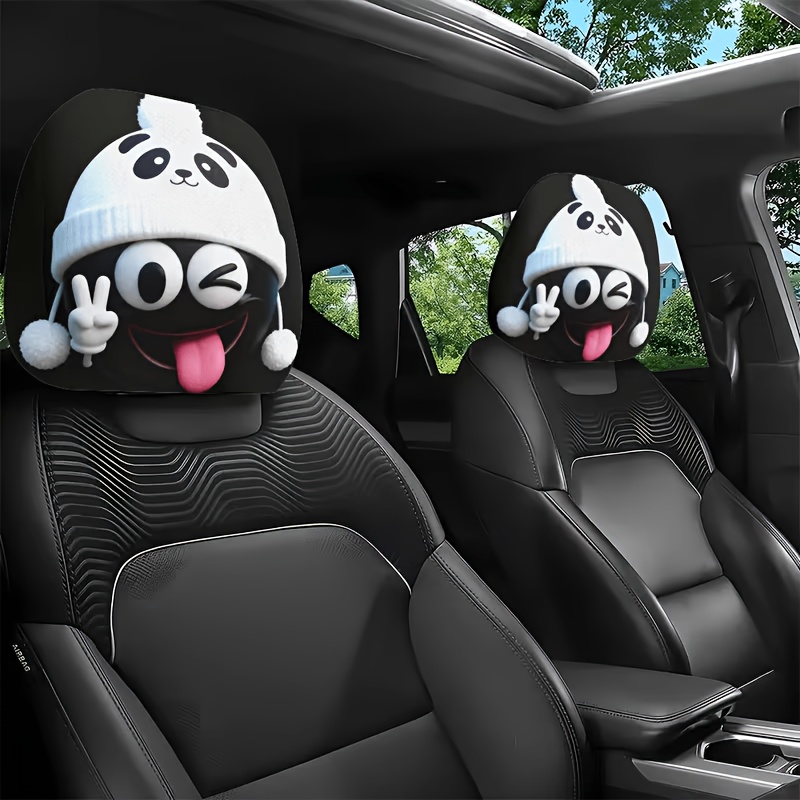 Interior Design Emoji - 1/2 stuks hoofdsteunhoezen voor auto's, schattig