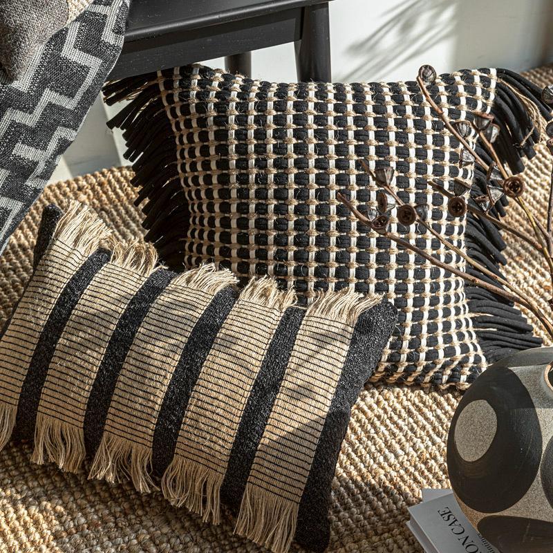 Premium dikke geweven kussenho - Textured Throw Natural recensie en prijs