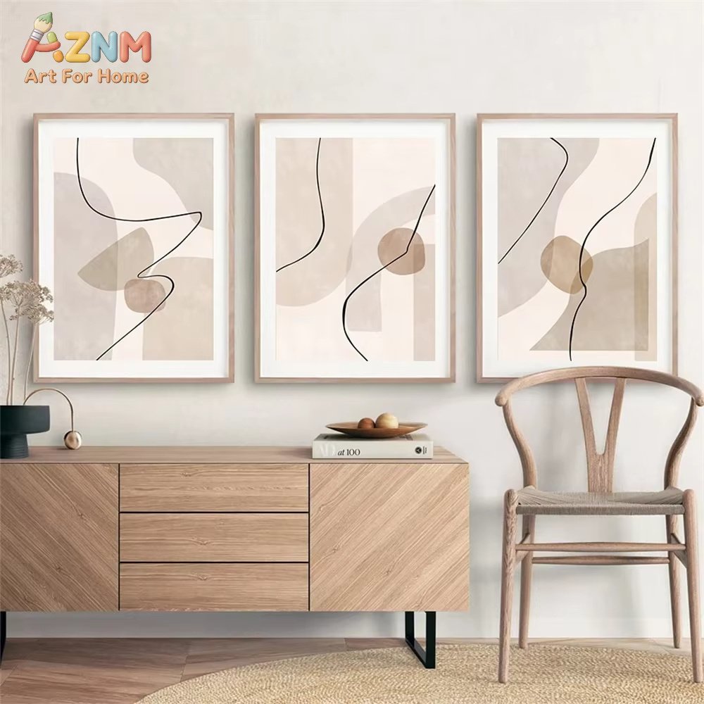 Abstracte beige geometrie lijn - Interior Designer recensie en prijs