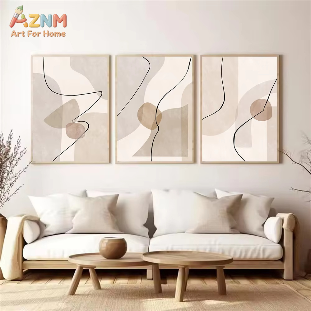 Abstracte beige geometrie lijn - Interior Designer recensie en prijs