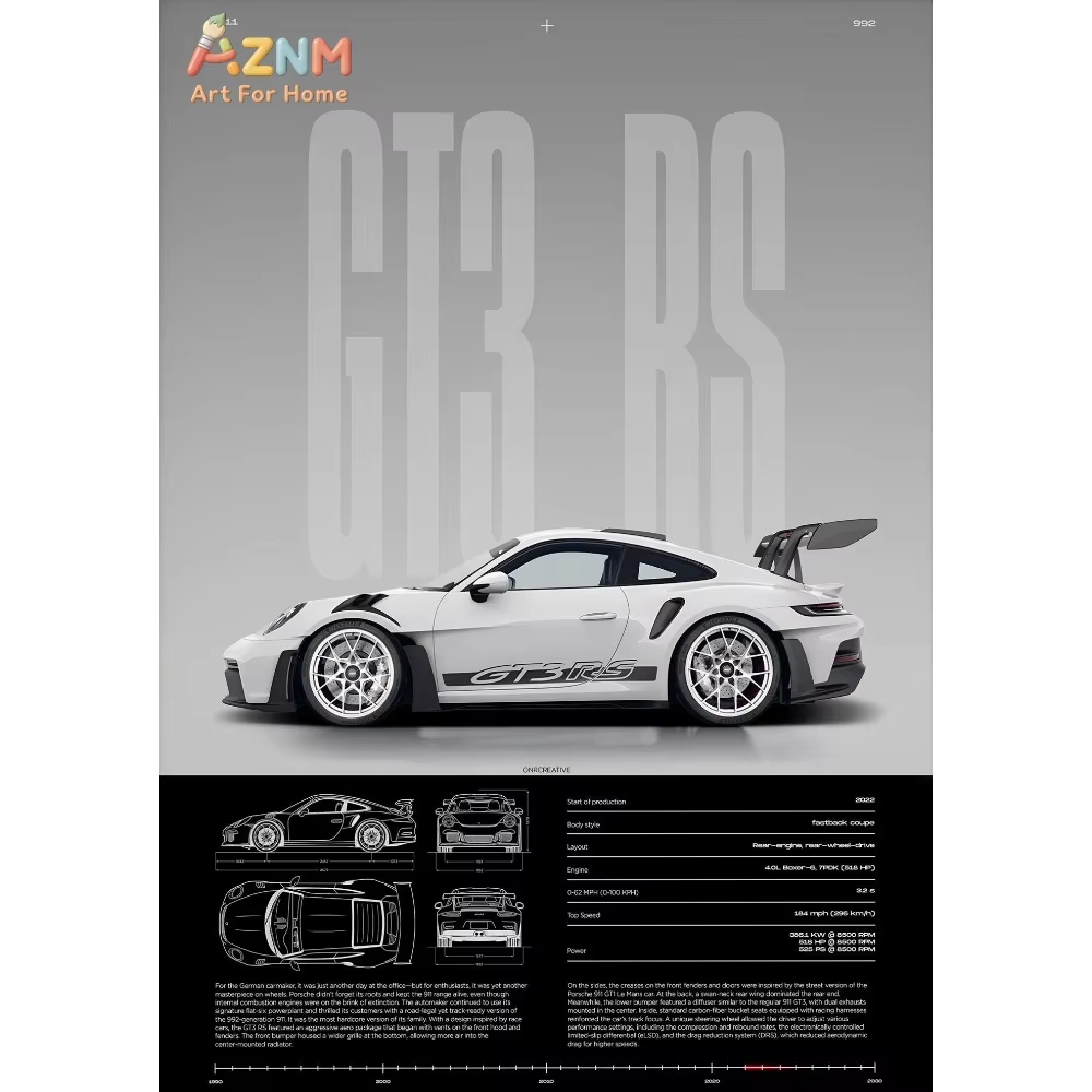 1pc Minimalistische 911 GT3-RS - Interior Designer recensie en prijs