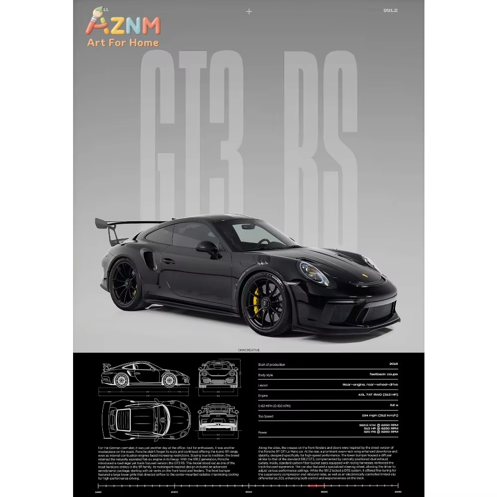 1pc Minimalistische 911 GT3-RS - Interior Designer recensie en prijs